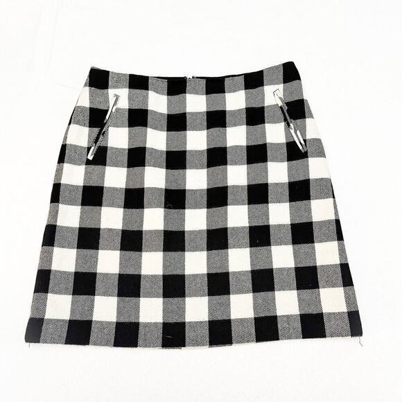 Talbots Plaid Madras Checkered Wool Flannel Pencil Skirt Front Pockets SIze 12 - Picture 1 of 6